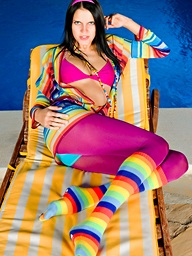 , Colorful Mia undressing..